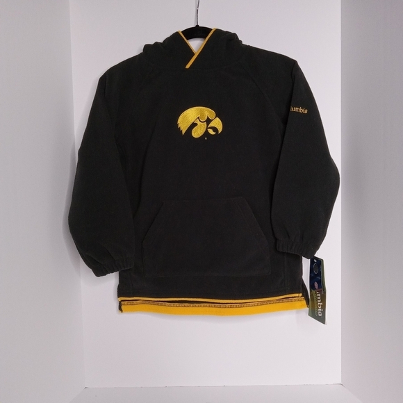 COLUMBIA IOWA HAWKEYES PULLOVER‎ FLEECE TOP W/HOOD SIZE 7 YOUTH NWT - Picture 3 of 15